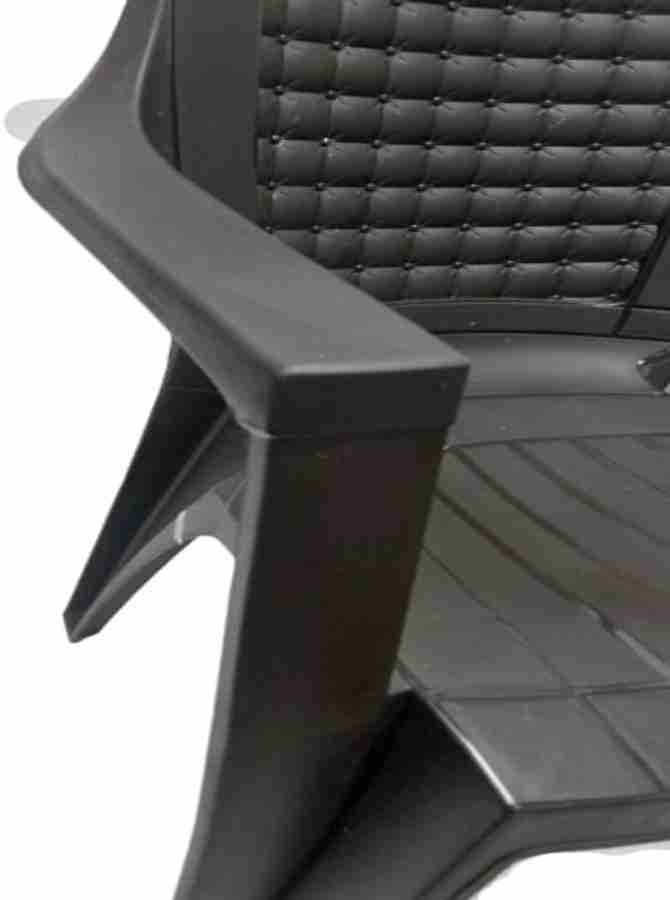 nilkanth NILKANTH Plastic Chair Set of 2 Black Plastic Outdoor