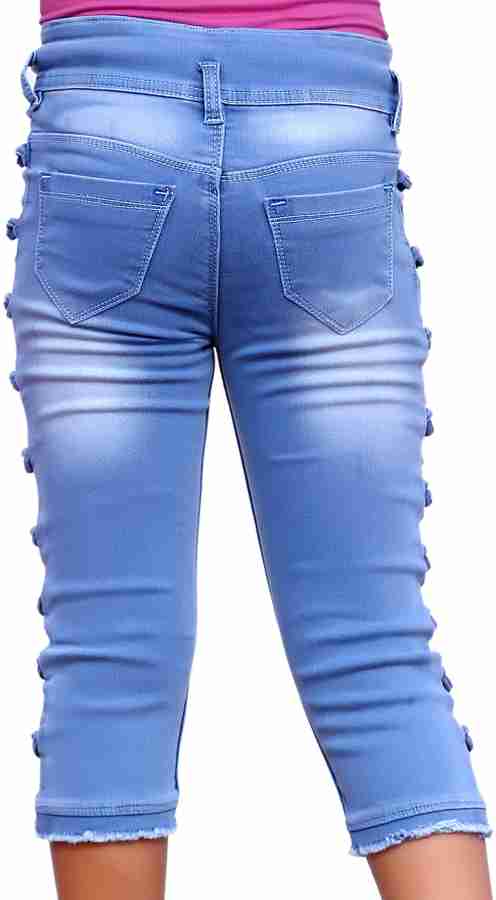 Buy Women 2 Button Denim jeans capri Online at Best Prices in India -  JioMart.