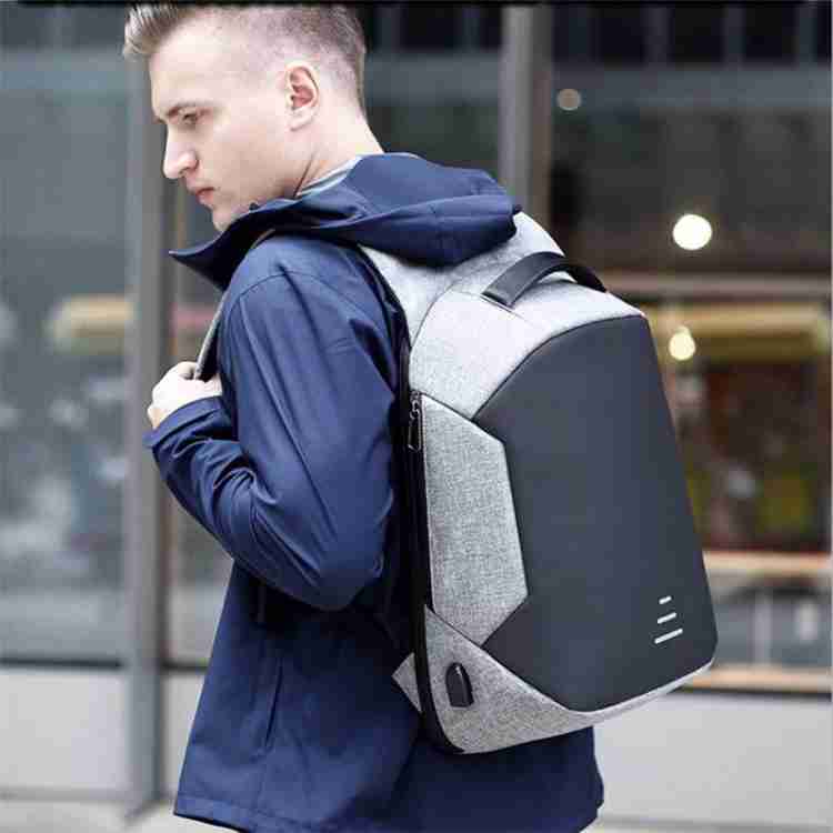 JMO27Deals Anti theft Backpack Design with hidden zippers 15 L Laptop Backpack Grey Price in India Flipkart