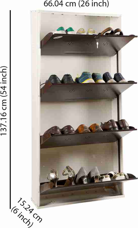 Babbar steel 4 Door Metal Wall Mounted Shoe Rack Steel Shoe and Chappal Stand 54X26X6 Metal Shoe Rack