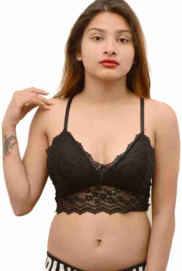 Women Floral Lace Bralette Padded Breathable Sexy Lace Bra