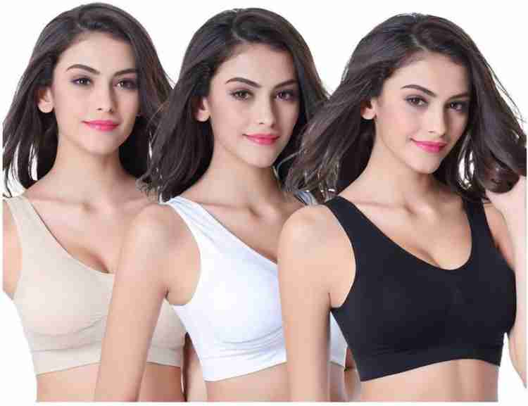 Buy Elegant shopping by AIR BRA Hi-Bra, Size-M (90 CM) 4 Way Stretch, No  wires No hooks Women Sports Non Padded Bra Online at Best Prices in India