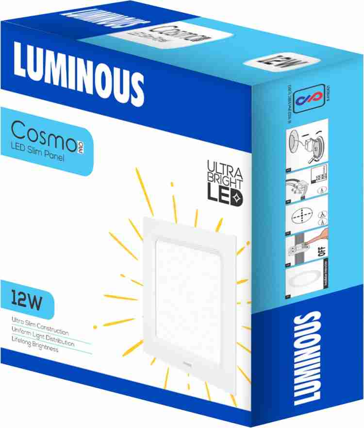 LUMINOUS 12w Led Slim Panel Cosmo Pro Recessed Ceiling Lamp Price