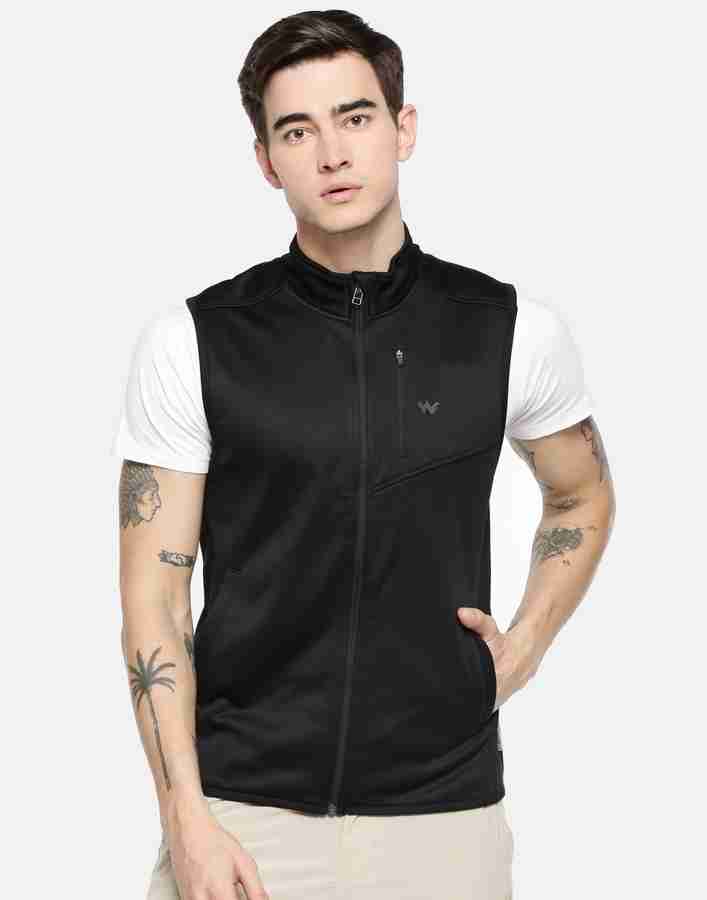 Sleeveless solid men's jacket hotsell