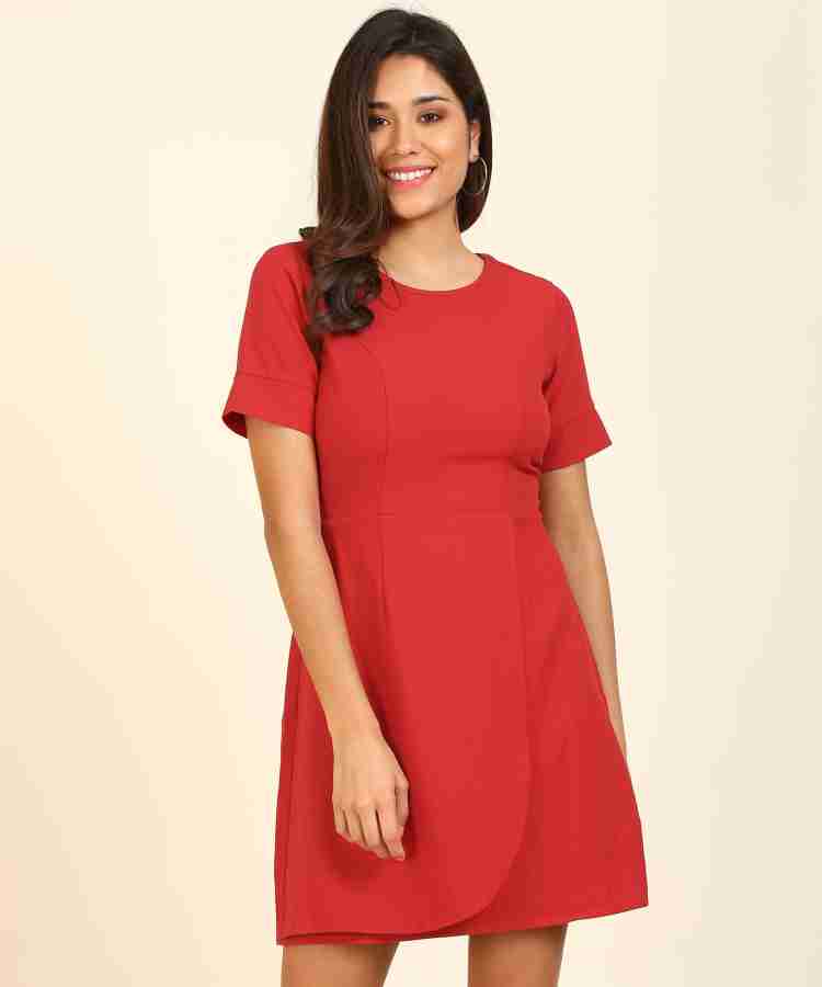 Allen Solly Women A line Red Dress Buy Allen Solly Women A line Red Dress Online at Best Prices in India Flipkart