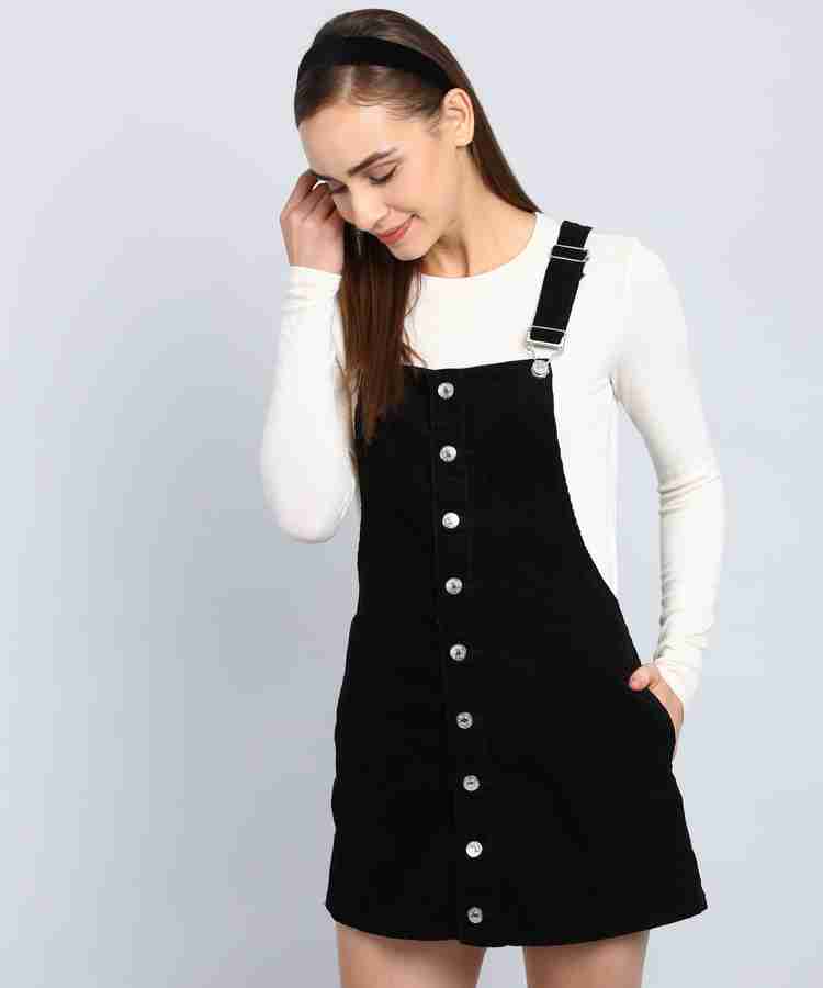 Forever 21 black overall dress shop