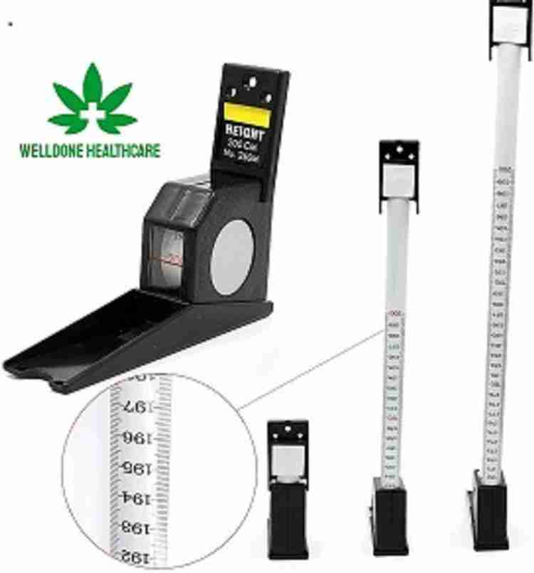 Height measuring shop tape for wall