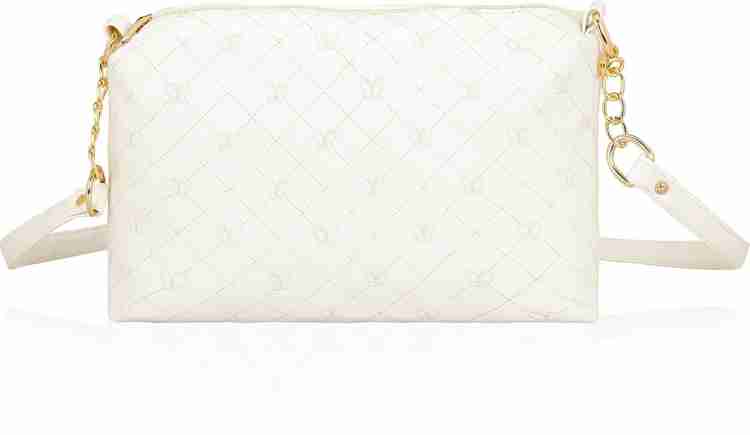 Quilted white online purse