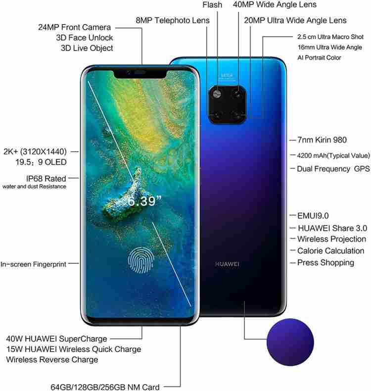 Huawei Mate 20 Pro ( 128 GB Storage, 6 GB RAM ) Online at Best