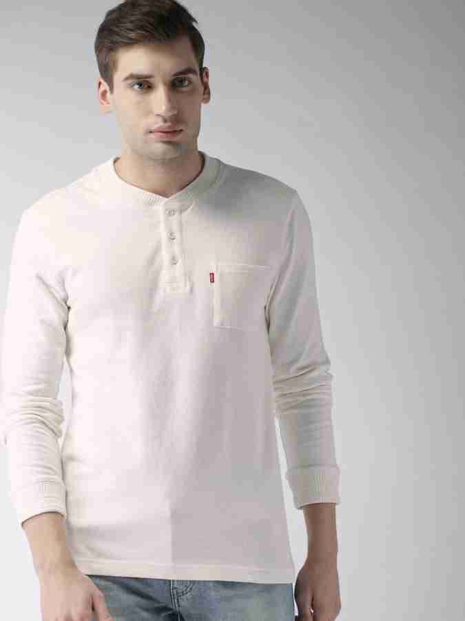 LEVI S Solid Men Henley Neck White T Shirt Buy LEVI S Solid Men Henley Neck White T Shirt Online at Best Prices in India Flipkart