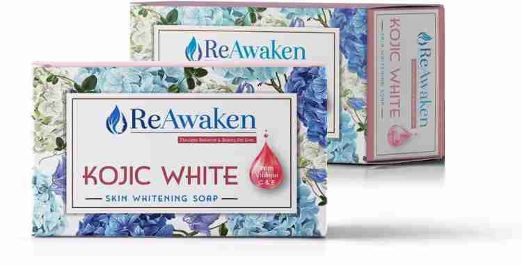 ReAwaken Kojic White Skin Whitening Soap with Vitamin C E 100g