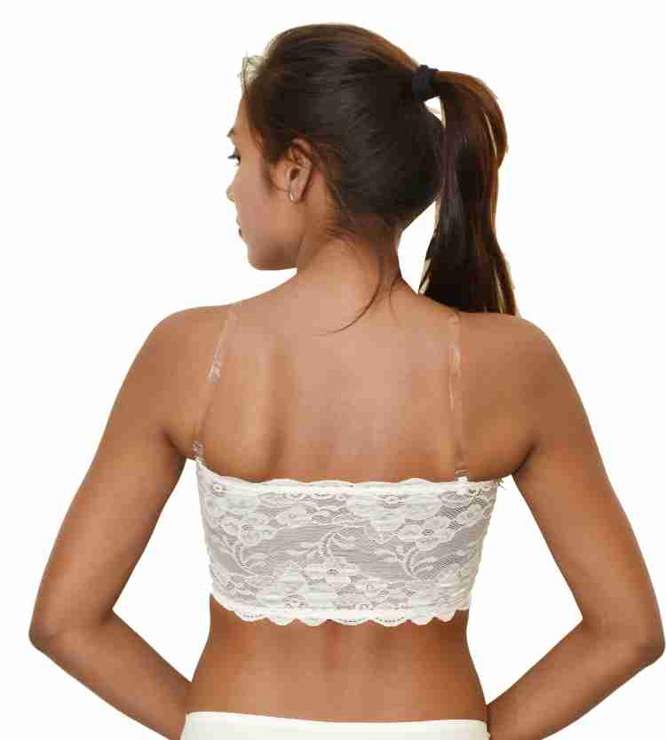 Fashion Floral Lace Strapless Orchid Pattern Boob Bandeau Tube