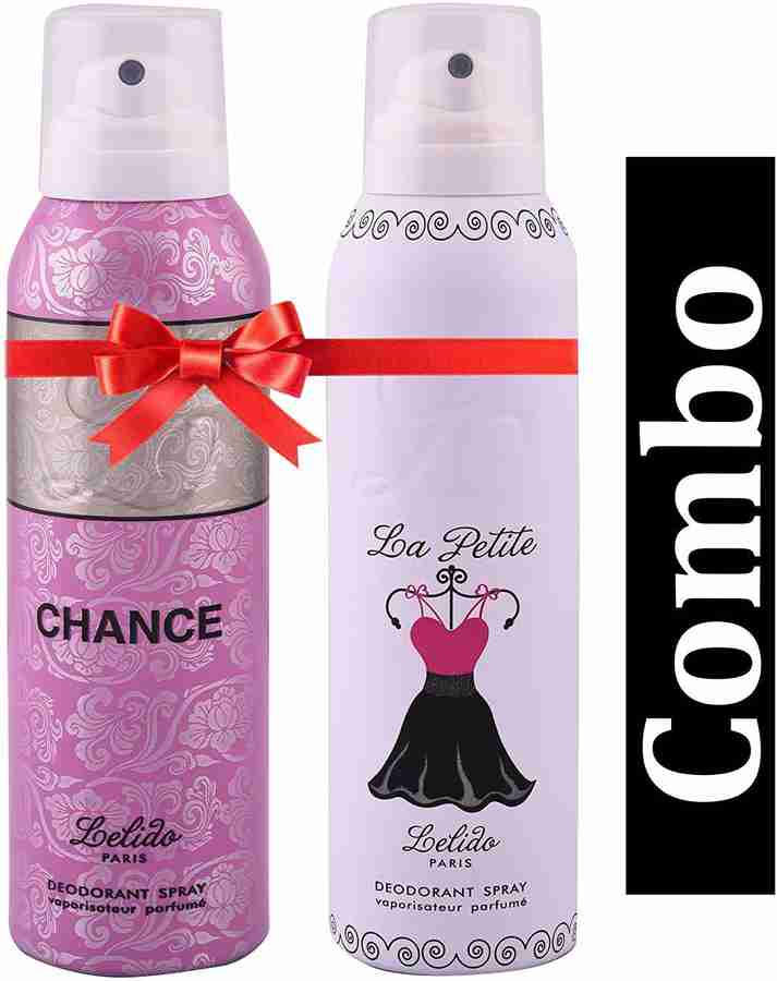 Lelido paris Petite and Chance Deodorant Spray Pack of 2 Combo