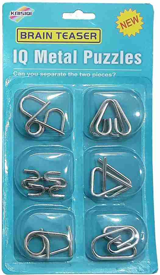 JMC Metal Puzzles Brain Teasers, 6 Pcs IQ Toys Metal Wire Puzzles