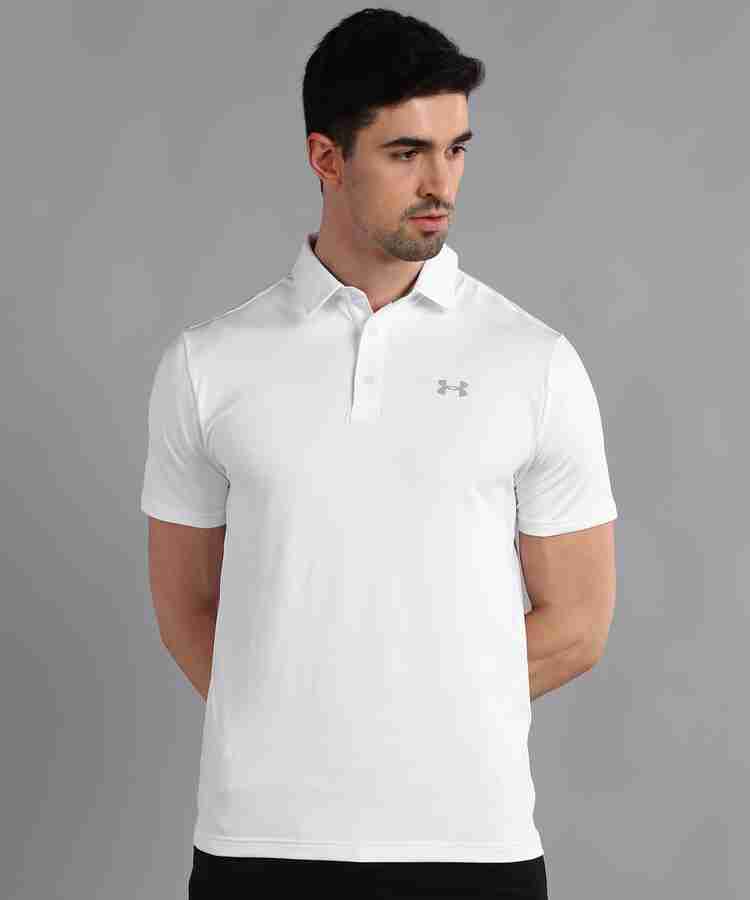 UNDER ARMOUR Solid Men Polo Neck White T Shirt Buy UNDER ARMOUR