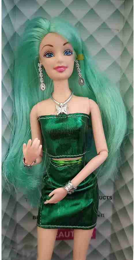 kidsler Cute Foldable Doll Green Colored Hair Green Cute