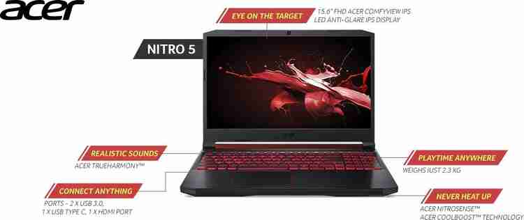 Acer Nitro 5 Intel Core i5 9th Gen 9300H 8 GB 1 TB HDD 256 GB
