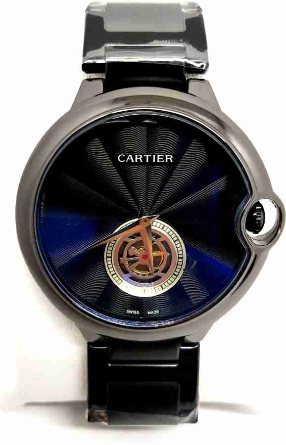 Ansh Sales Party Wear Cartier Black Dial Black Metal Straps Watch Party Wear Cartier Black Dial Black Metal Straps Watch Analog Watch For Men Women Buy Ansh