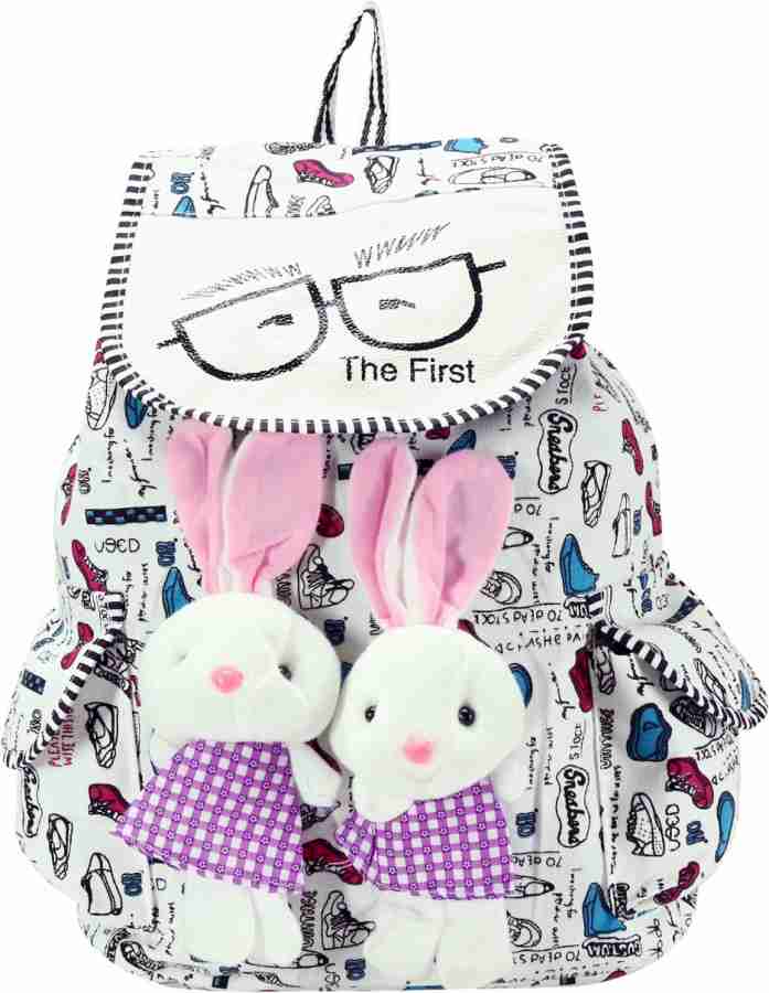 DESENCE Women Doll Bag for Girls Stylish Backpack for College School Travel Picnic Canvas 10 L Backpack White Price in India Flipkart