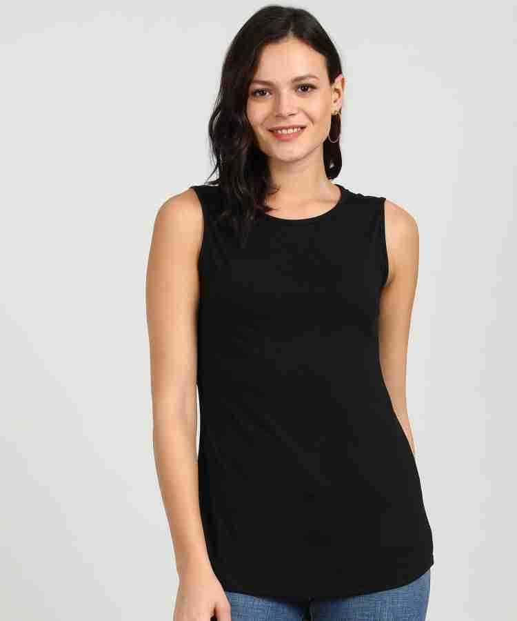 AND Casual No Sleeve Solid Women Black Top Buy AND Casual No Sleeve Solid Women Black Top Online at Best Prices in India Flipkart