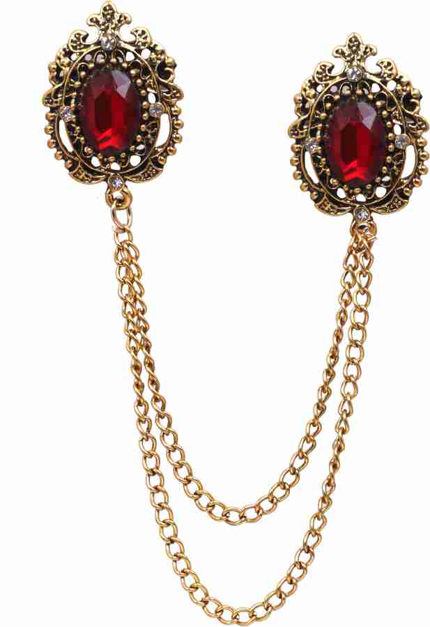 Maroon brooch deals