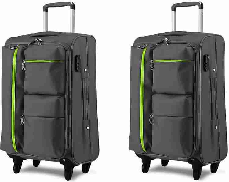 Sammerry Travel Bag M Size H 58 W 37 Grey Pack of 2 Cabin Suitcase 4 Wheels 20 inch Grey Price in India Flipkart