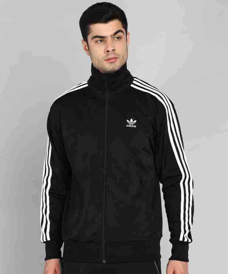 Black and white adidas firebird jacket best sale