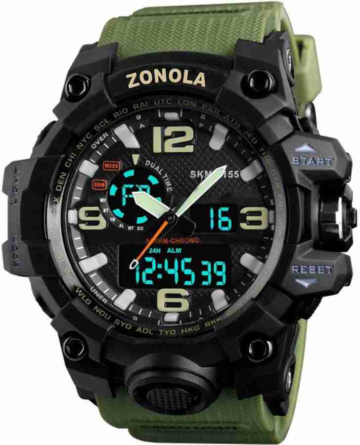 zonola Zonola Military Series Analogue Digital Black Dial Watch