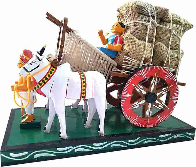 IndiaFx IndiaFx Kondapalli Village Bullock Cart Hand Made Indian