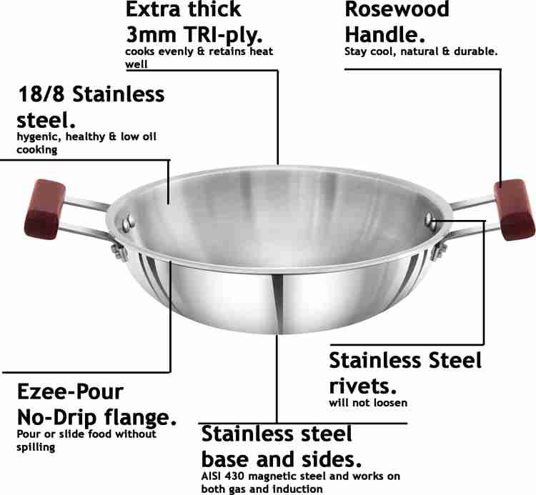 Hawkins triply stainless online steel pan