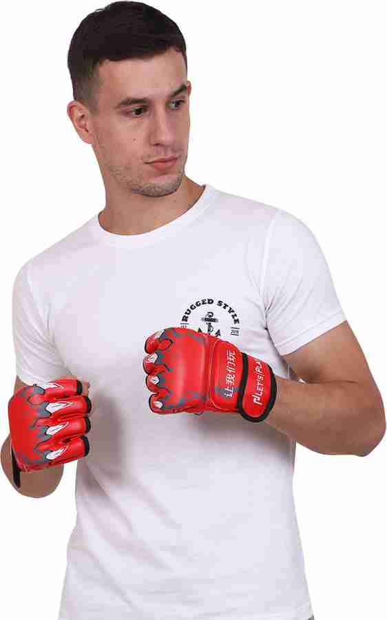 relayinert 1 Pair Kids Boxing Gloves Leather Sparring Fitness Gym