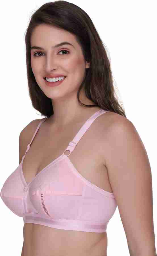 Buy Sona Women's Perfecto Full Coverage Non-Padded Plus Size Cotton Bra  Multi Color Size 34D Pack of 3 at