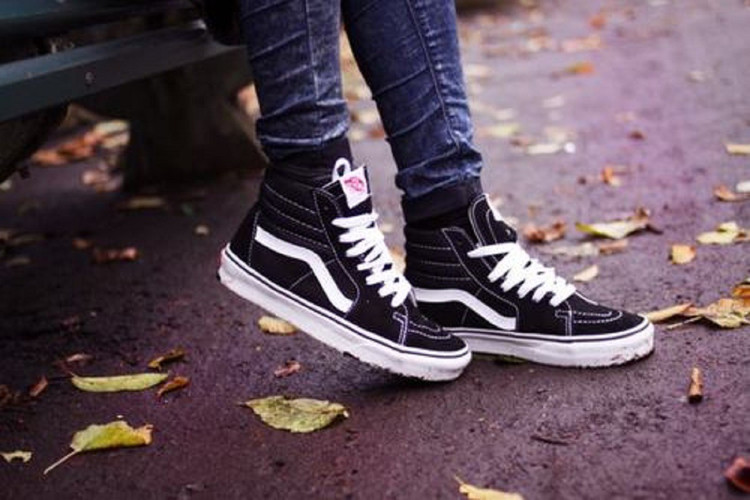 vans high on feet