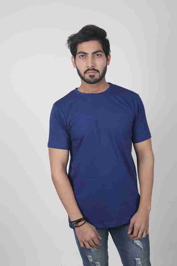 Amore la ropa Solid Men Round Neck Blue T Shirt Buy Amore la