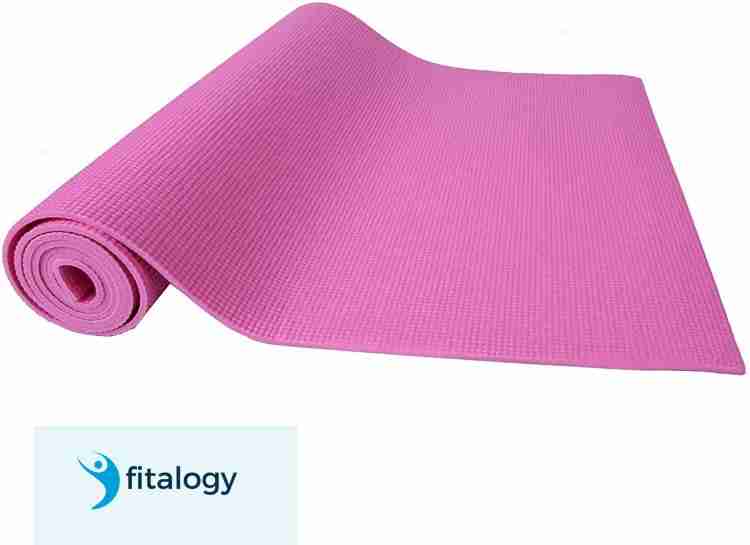 Fitalogy PINK YOGA MAT WITH CARRYING STRAP Pink 6 MM mm Yoga Mat