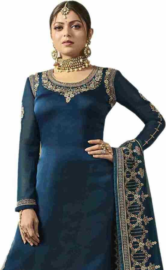 HEAVEN VILLA FASHION Poly Silk Embroidered Gown Anarkali Kurta Bottom Material Price in India Buy HEAVEN VILLA FASHION Poly Silk Embroidered Gown Anarkali Kurta Bottom Material online at Flipkart