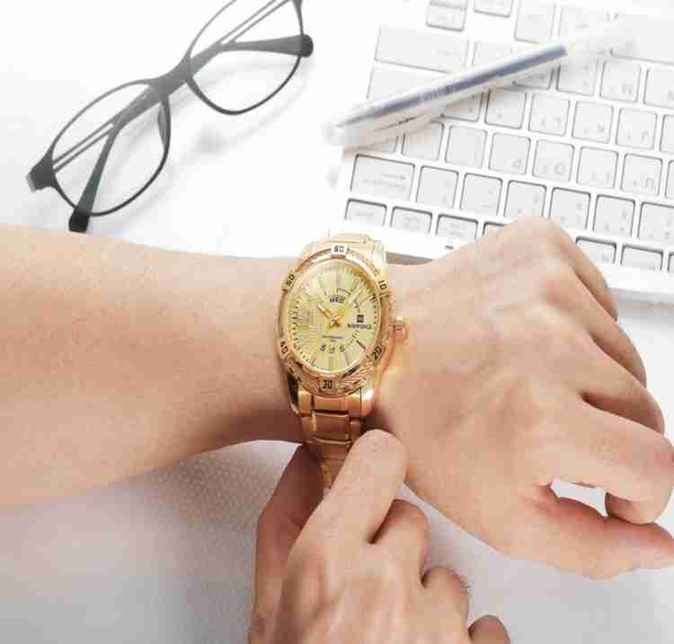 NAVIFORCE 9117 Gold for Business Class in Quartz Waterproof Analog
