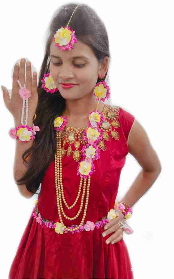 USHA BENTEX JEWELLERY Plastic Pink Pink Yellow Jewellery Set Price in India Buy USHA BENTEX JEWELLERY Plastic Pink Pink Yellow Jewellery Set Online at Best Prices in India Flipkart