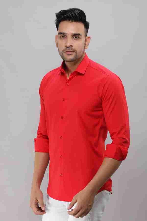 Lee Cross Men Solid Casual Red Shirt