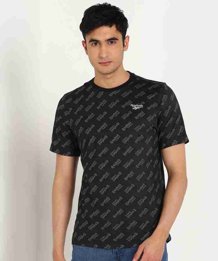 REEBOK Printed Men Round Neck Black T-Shirt - Buy REEBOK Printed