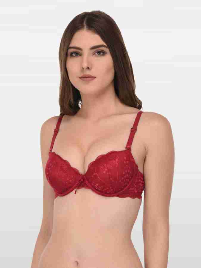 Buy Quttos Quttos Beige Solid Underwired Lightly Padded Push-Up Bra  QT-1-BR-203047 at Redfynd