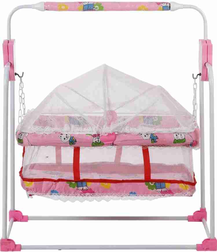 Style Fancy steel cradle with mosquito net and umbrella Bassinet