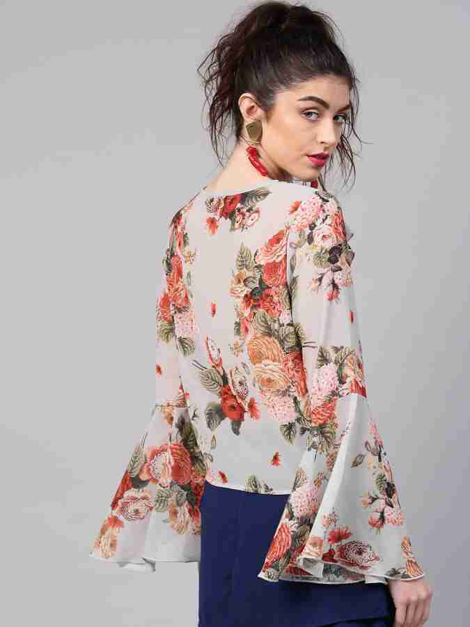 Buy online Bell Sleeved Floral Top from western wear for Women by Azira for  ₹749 at 38% off