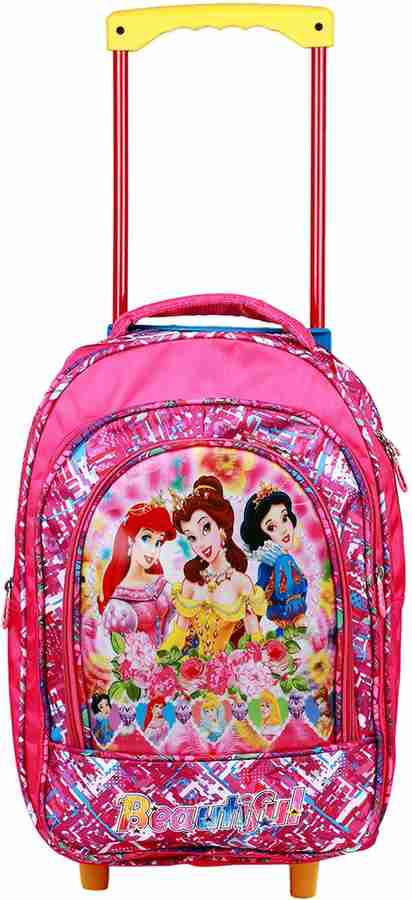 Flipkart Zoroche 3D Effect Polyester Trolley School Bag with Wheels for Kids Pink Waterproof Trolley Trolley