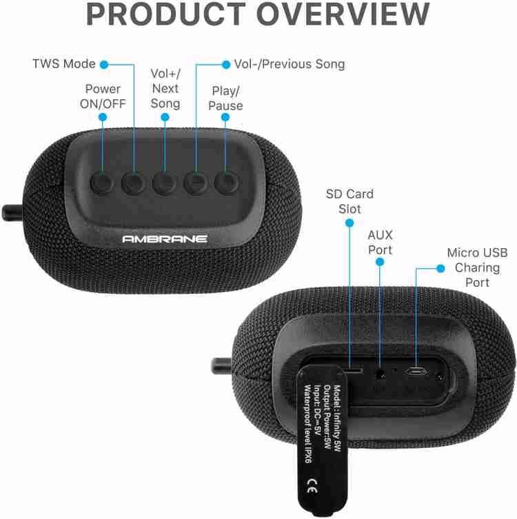Buy Ambrane BT 47 5 W Bluetooth Speaker Online from Flipkart