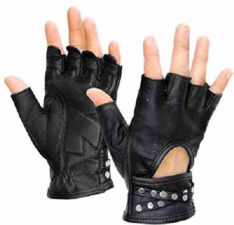 Fashion leather fingerless outlet gloves
