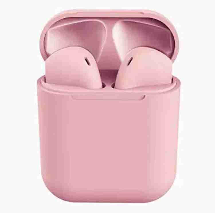 RYLEN TWS i12 Bluetooth Headset with Mic Pink color Bluetooth
