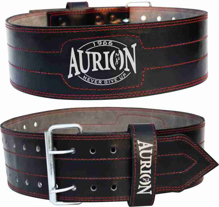 AURION -Gym Belt Leather Large Black, Weight Lifting Belts