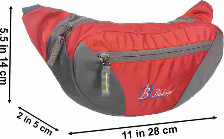 Red designer fanny pack top