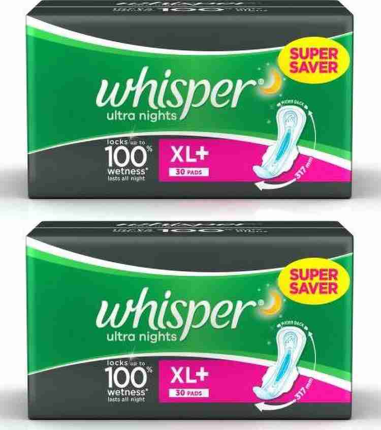Buy Whisper Ultra Overnight Sanitary Pads - XL Plus Wings Online